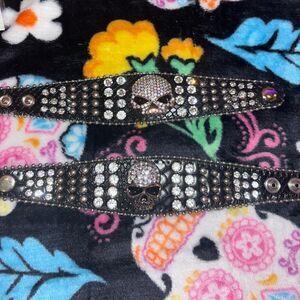 Crystal Skull Leather Bracelets